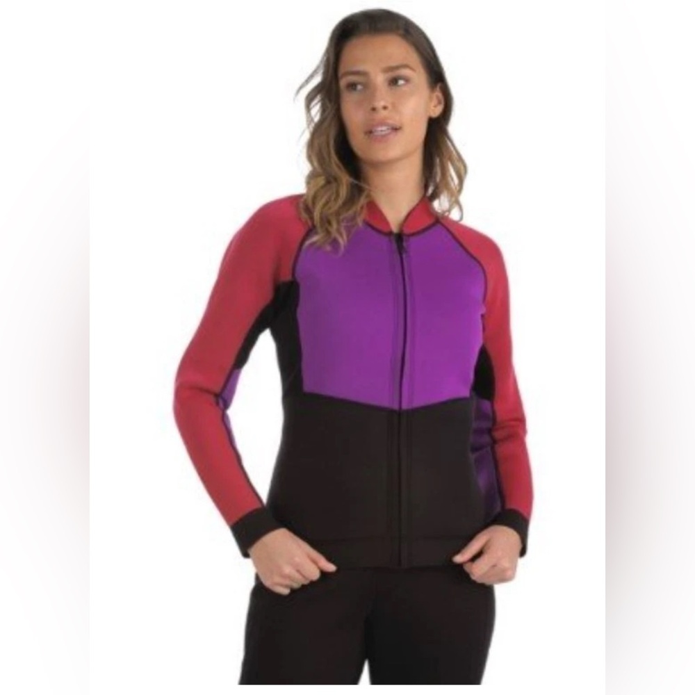NEW Sea-doo Womens Montego Wetsuit Jacket Violet, Red. Black Size XL Neoprene